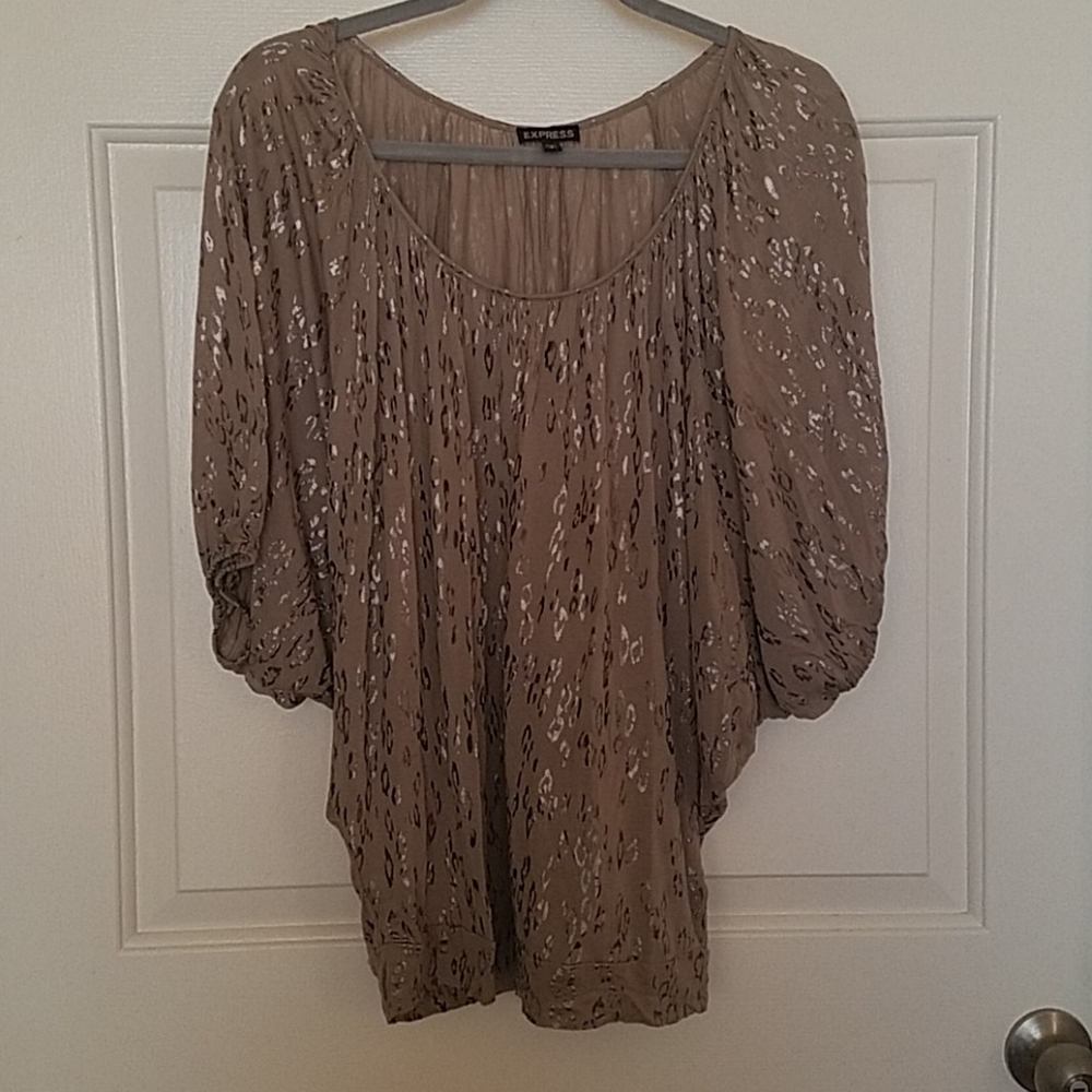 Express Leopard Print Dolman Top